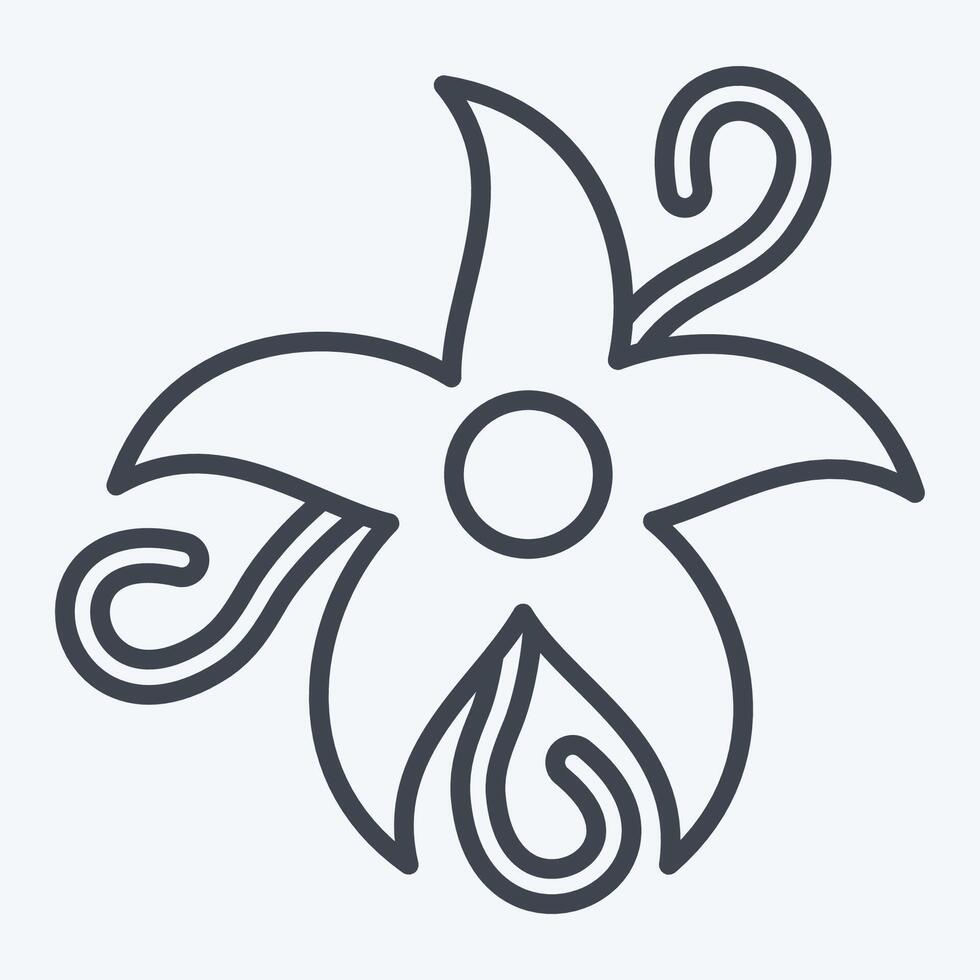 Icon Vanilla. related to Spice symbol. line style. simple design editable. simple illustration vector