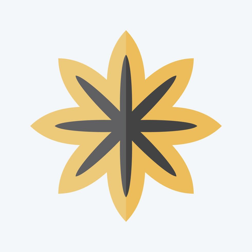 Icon Star Anise. related to Spice symbol. flat style. simple design editable. simple illustration vector