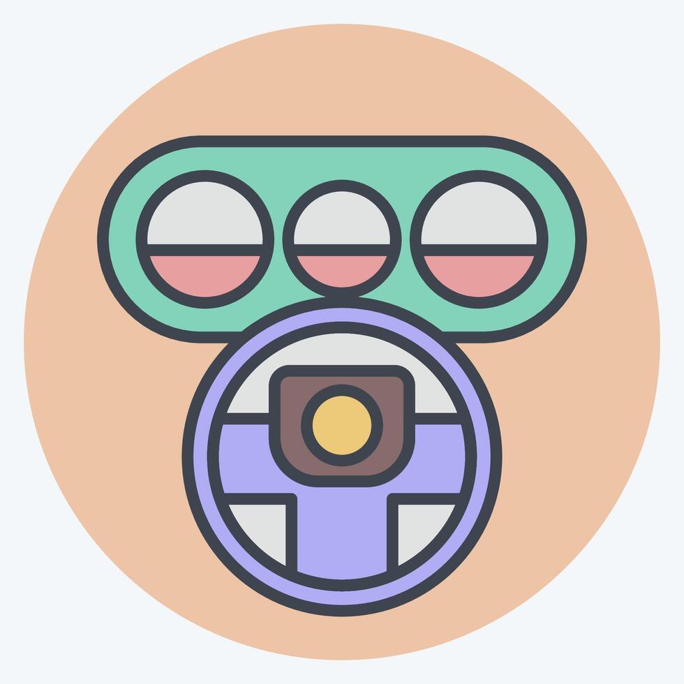Icon Steering Wheel. related to Garage symbol. color mate style. simple design editable. simple illustration vector