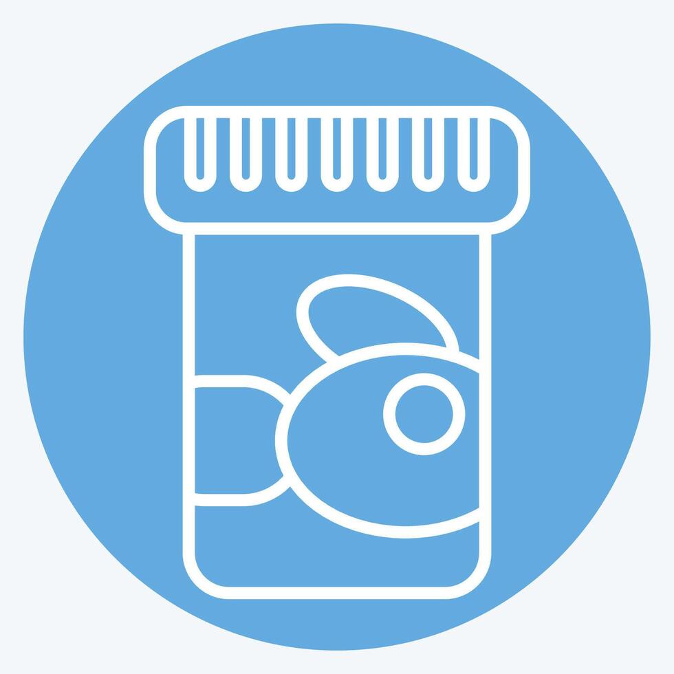 Icon Fish Food. related to Milk and Drink symbol. blue eyes style. simple design editable. simple illustration vector