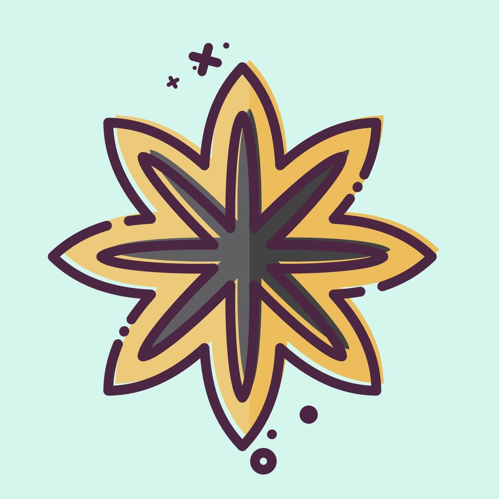 Icon Star Anise. related to Spice symbol. MBE style. simple design editable. simple illustration vector