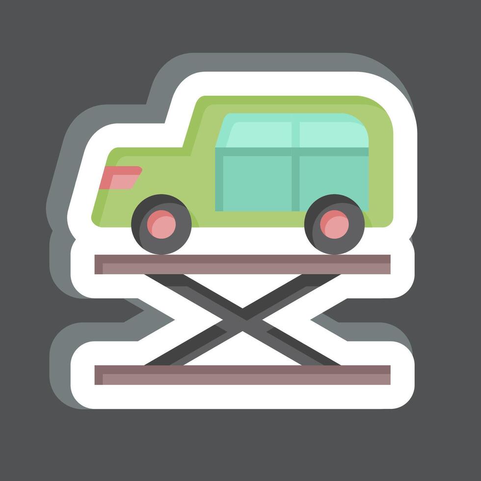 Sticker Car Jack. related to Garage symbol. simple design editable. simple illustration vector