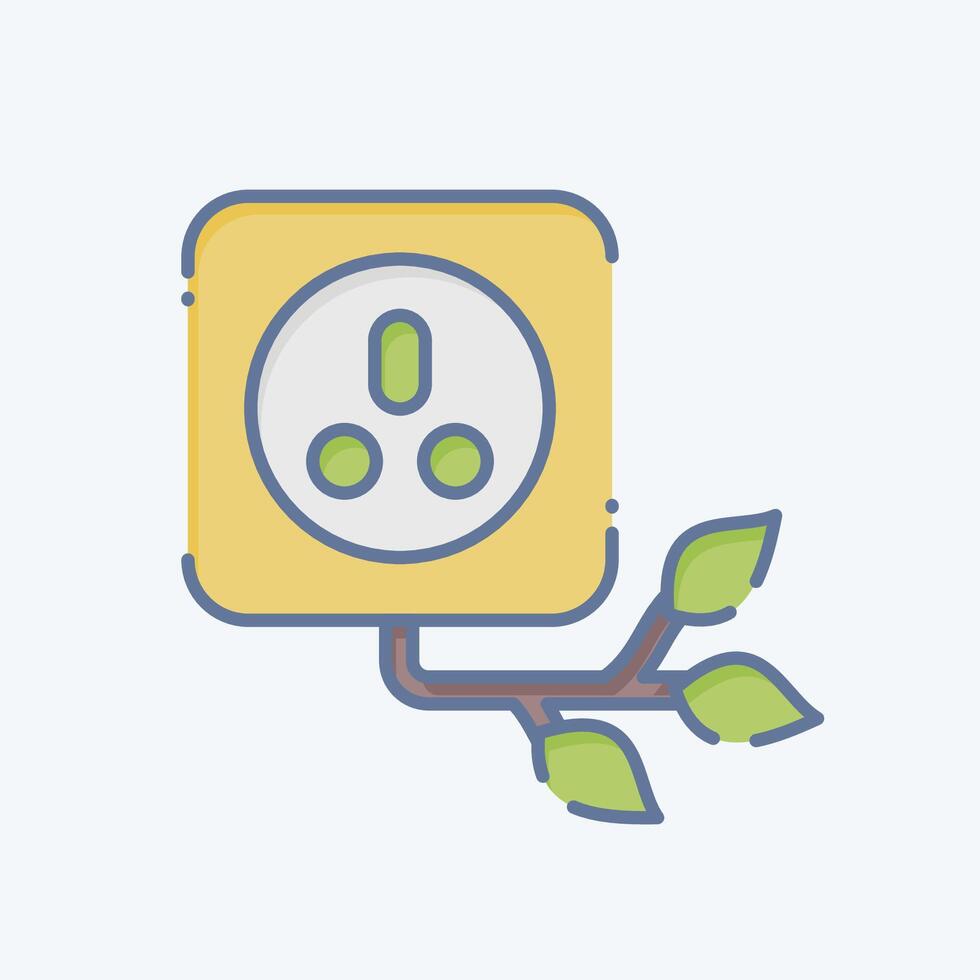 Icon Eco Socket. related to Ecology symbol. doodle style. simple design editable. simple illustration vector