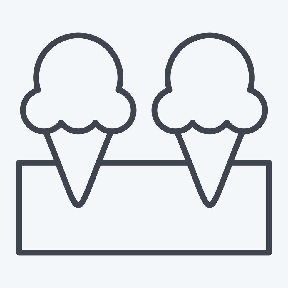 Icon Ice Cream 3. related to Milk and Drink symbol. line style. simple design editable. simple illustration vector