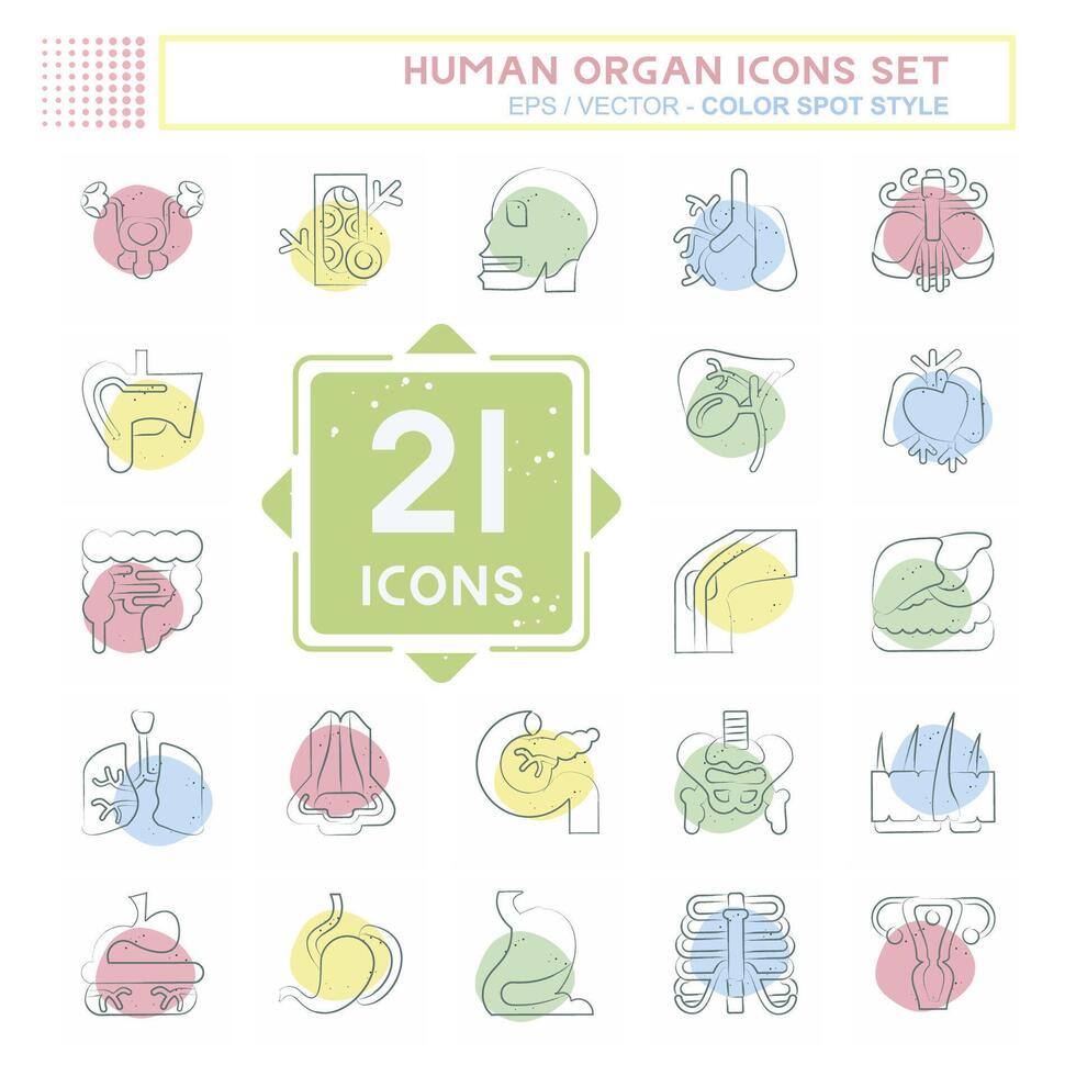 Icon Set Human Organ. related to Education symbol. Color Spot Style. simple design editable. simple illustration vector