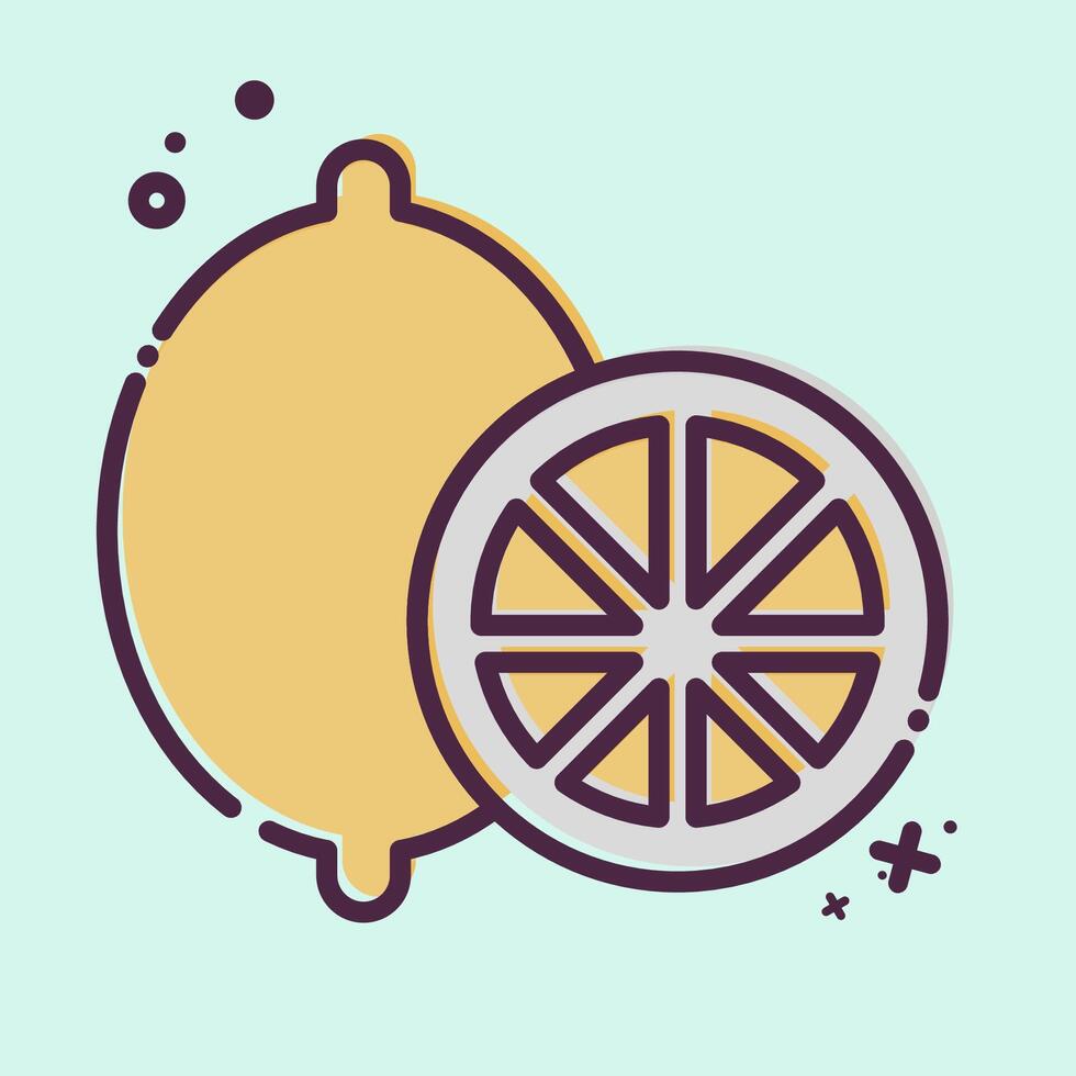 Icon Lemon. related to Spice symbol. MBE style. simple design editable. simple illustration vector