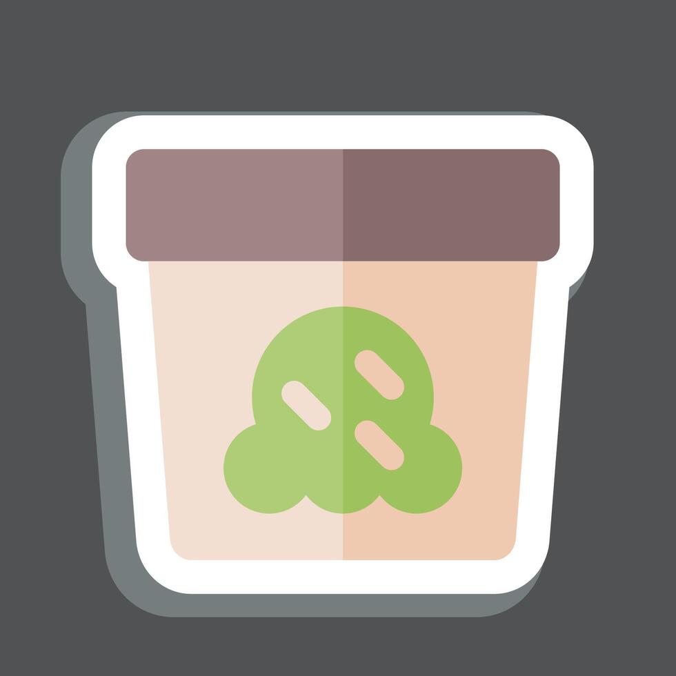 Sticker Ice Cream 2. related to Milk and Drink symbol. simple design editable. simple illustration vector