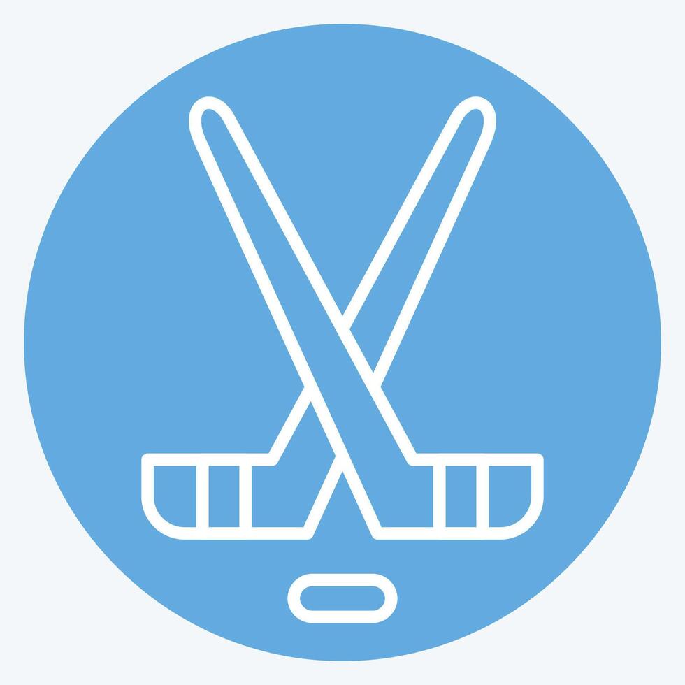 icono hockey. relacionado a hockey Deportes símbolo. azul ojos estilo. sencillo diseño editable vector