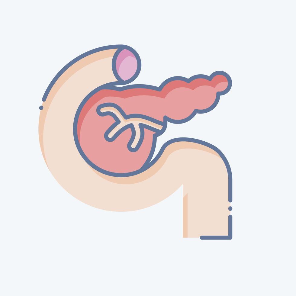 icono páncreas. relacionado a humano Organo símbolo. garabatear estilo. sencillo diseño editable. sencillo ilustración vector