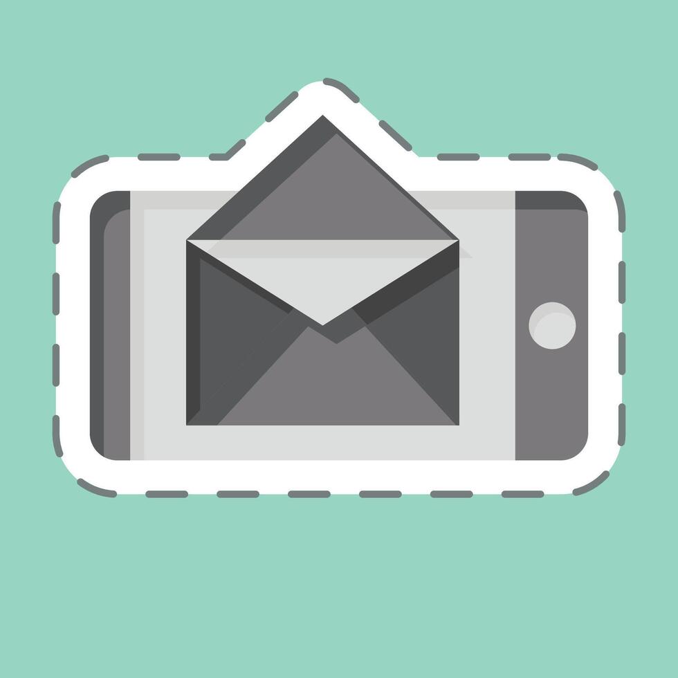 Sticker line cut Email. related to Post Office symbol. simple design editable. simple illustration vector
