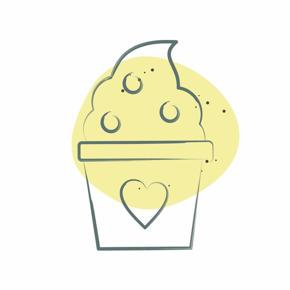 Icon Frozen Yogurt. related to Milk and Drink symbol. Color Spot Style. simple design editable. simple illustration vector