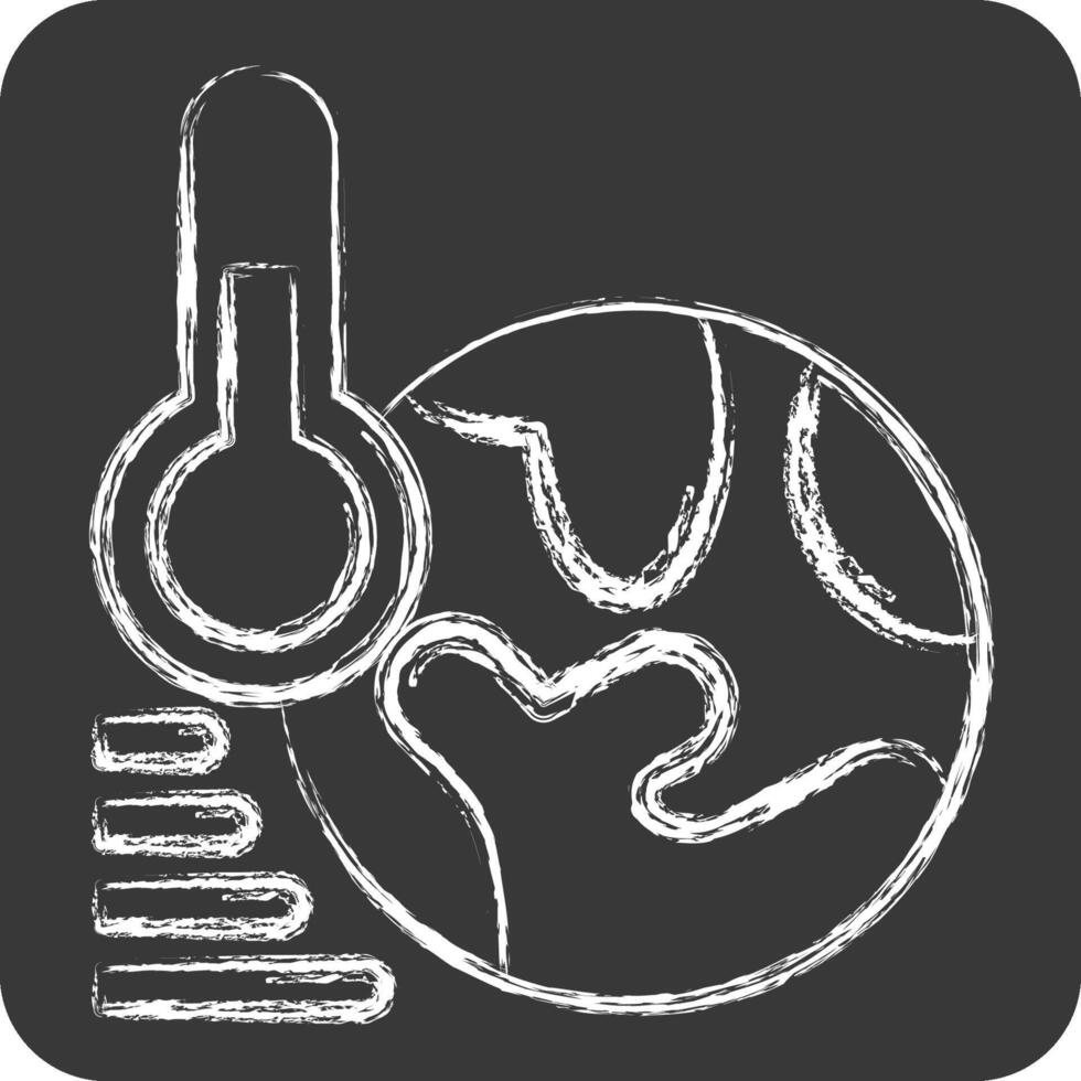 Icon Global Warming. related to Ecology symbol. chalk Style. simple design editable. simple illustration vector