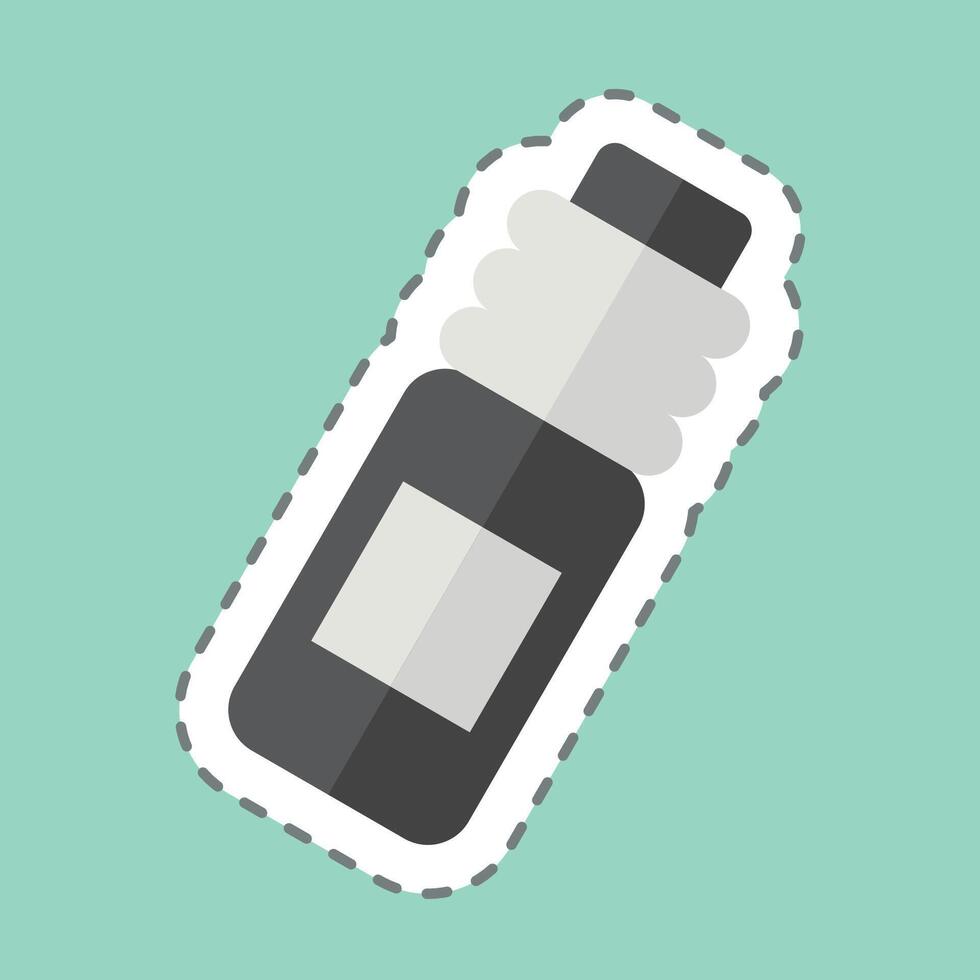 Sticker line cut Bottle. related to Hockey Sports symbol. simple design editable vector