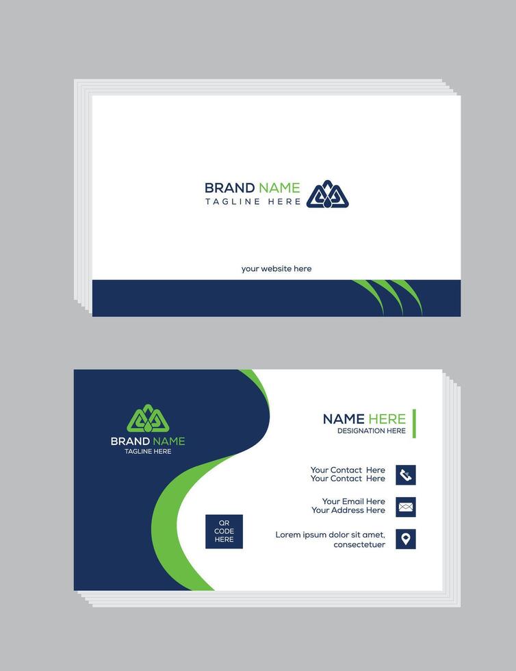 Corporate design clean and simple design vector illustration, Personal visiting card with company logo.