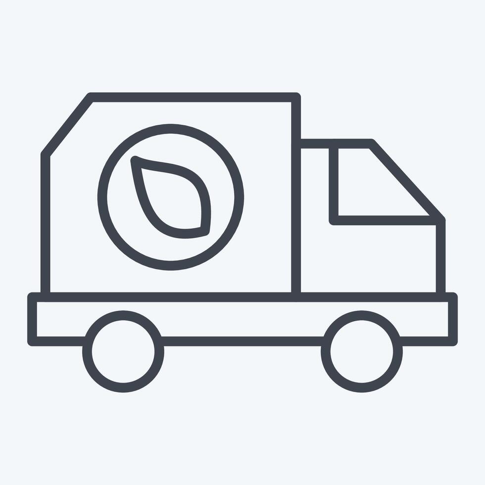 Icon Coal Delivery. related to Ecology symbol. line style. simple design editable. simple illustration vector