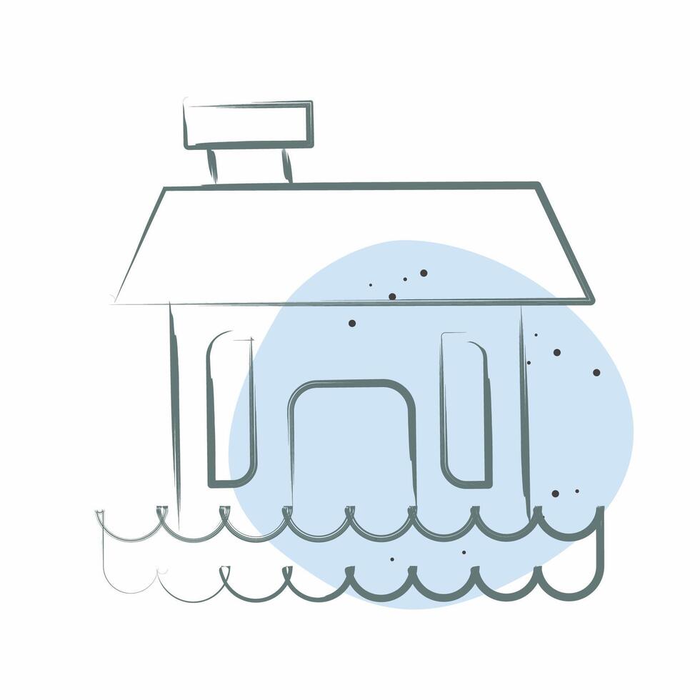 Icon Flood. related to Ecology symbol. Color Spot Style. simple design editable. simple illustration vector
