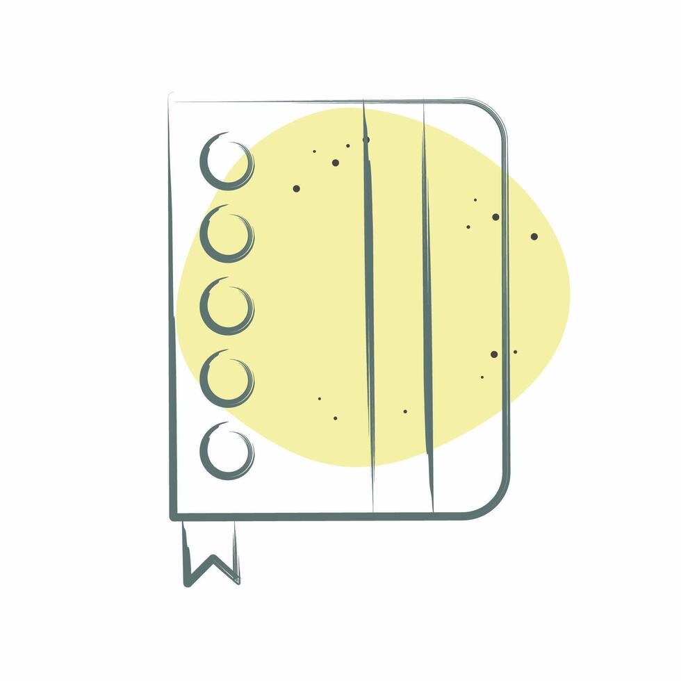 icono cuaderno. relacionado a enviar oficina símbolo. color Mancha estilo. sencillo diseño editable. sencillo ilustración vector