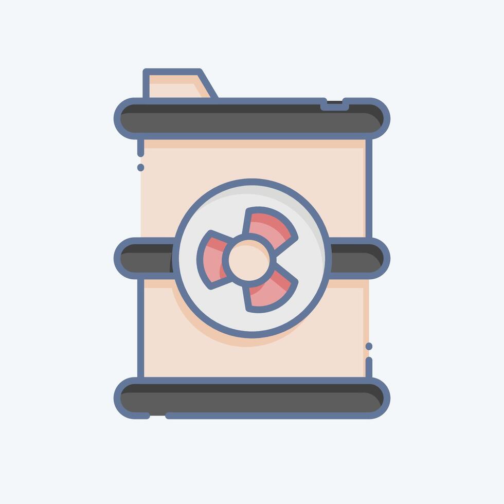 Icon Nuclear Fuel. related to Ecology symbol. doodle style. simple design editable. simple illustration vector