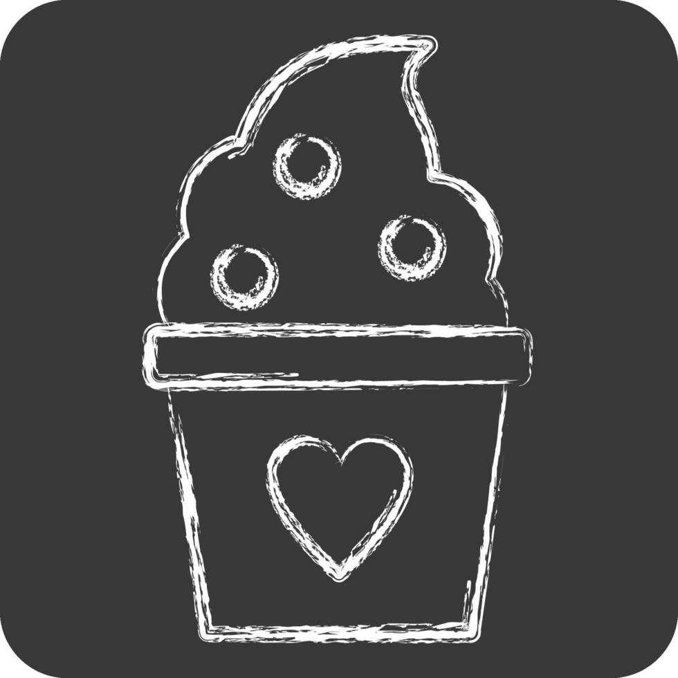 Icon Frozen Yogurt. related to Milk and Drink symbol. chalk Style. simple design editable. simple illustration vector