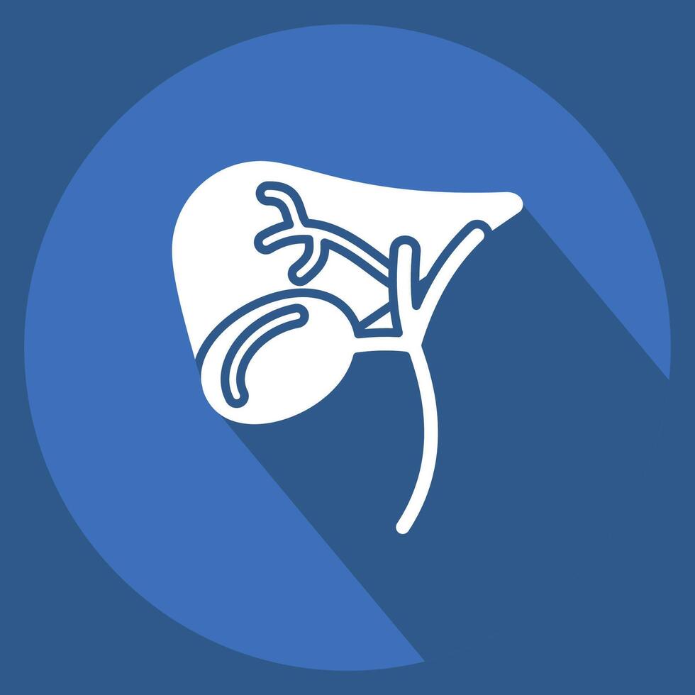 Icon Gallbladder. related to Human Organ symbol. long shadow style. simple design editable. simple illustration vector