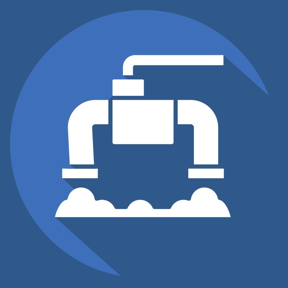 Icon Exhaust. related to Garage symbol. long shadow style. simple design editable. simple illustration vector