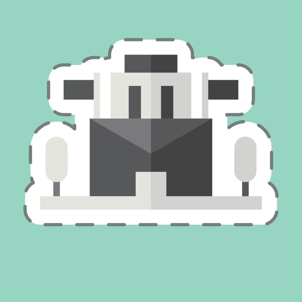 Sticker line cut Post Office. related to Post Office symbol. simple design editable. simple illustration vector