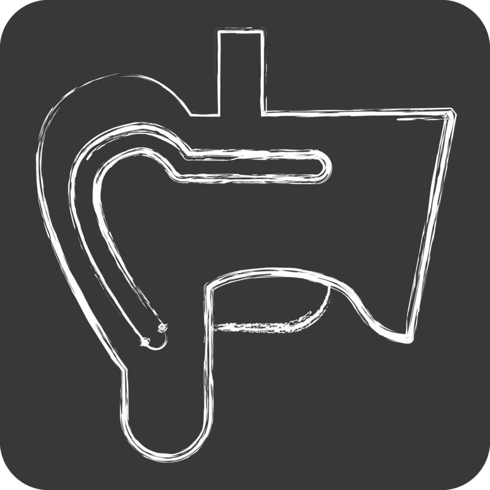 Icon Ear. related to Human Organ symbol. chalk Style. simple design editable. simple illustration vector