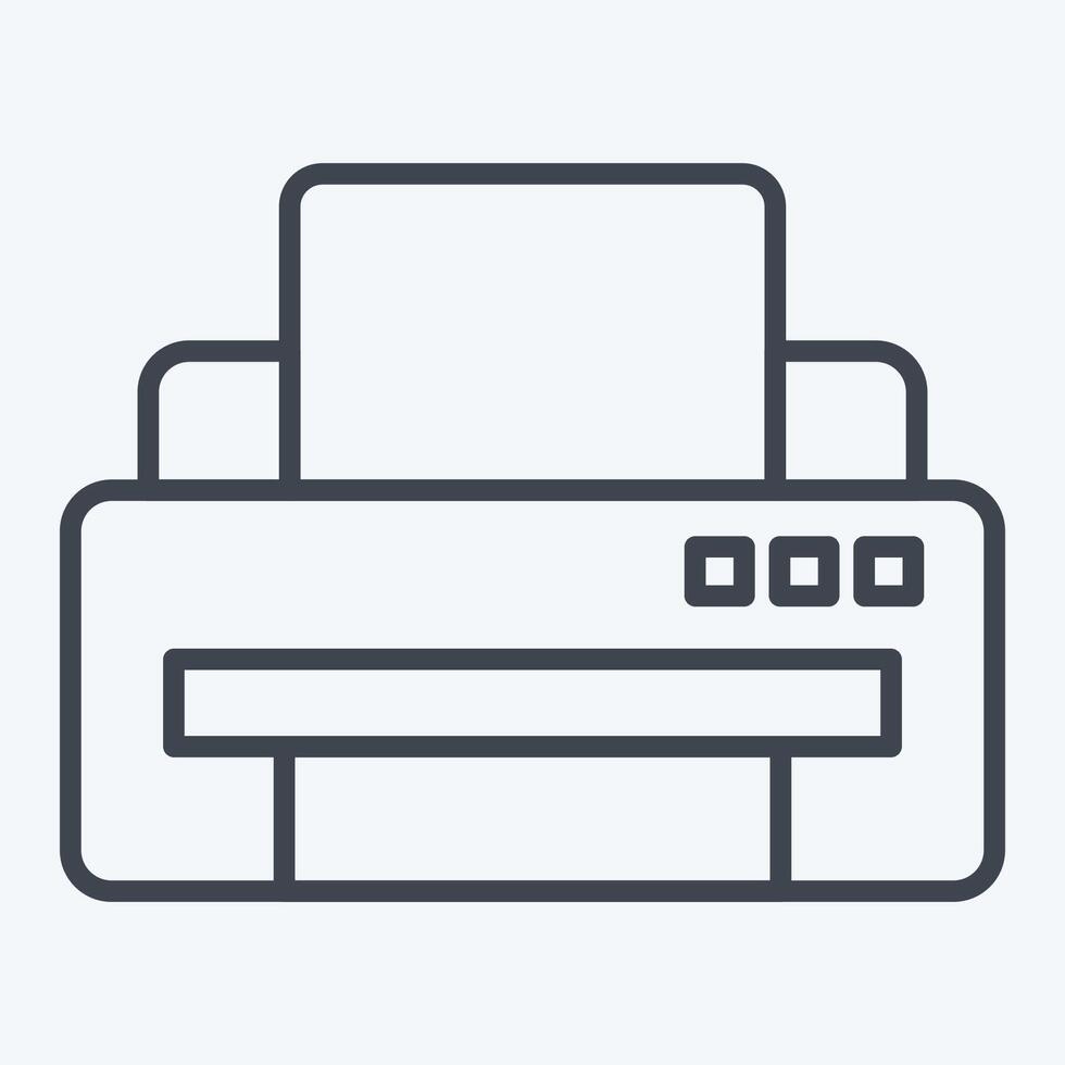 Icon Printing. related to Post Office symbol. line style. simple design editable. simple illustration vector