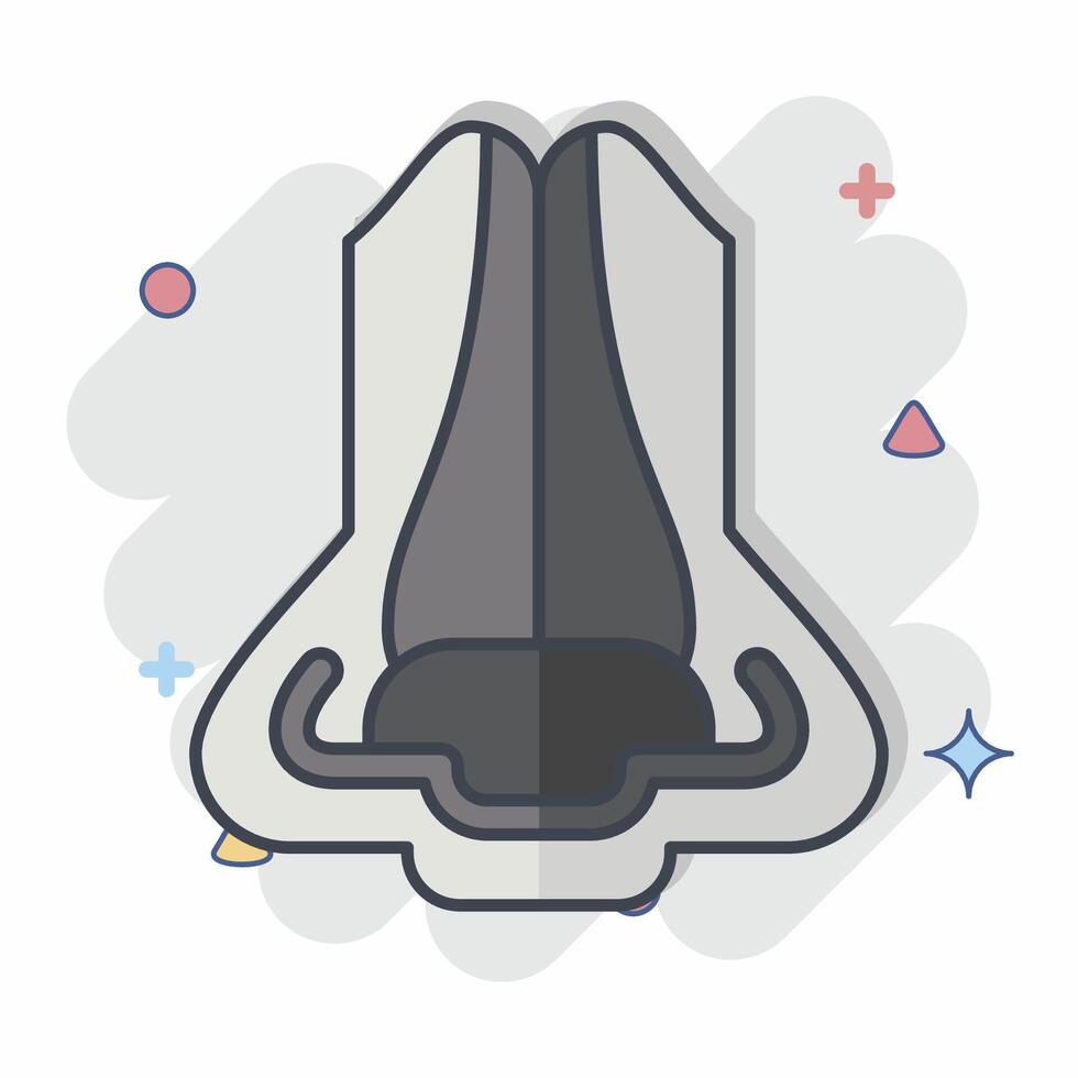Icon Nose. related to Human Organ symbol. comic style. simple design editable. simple illustration vector