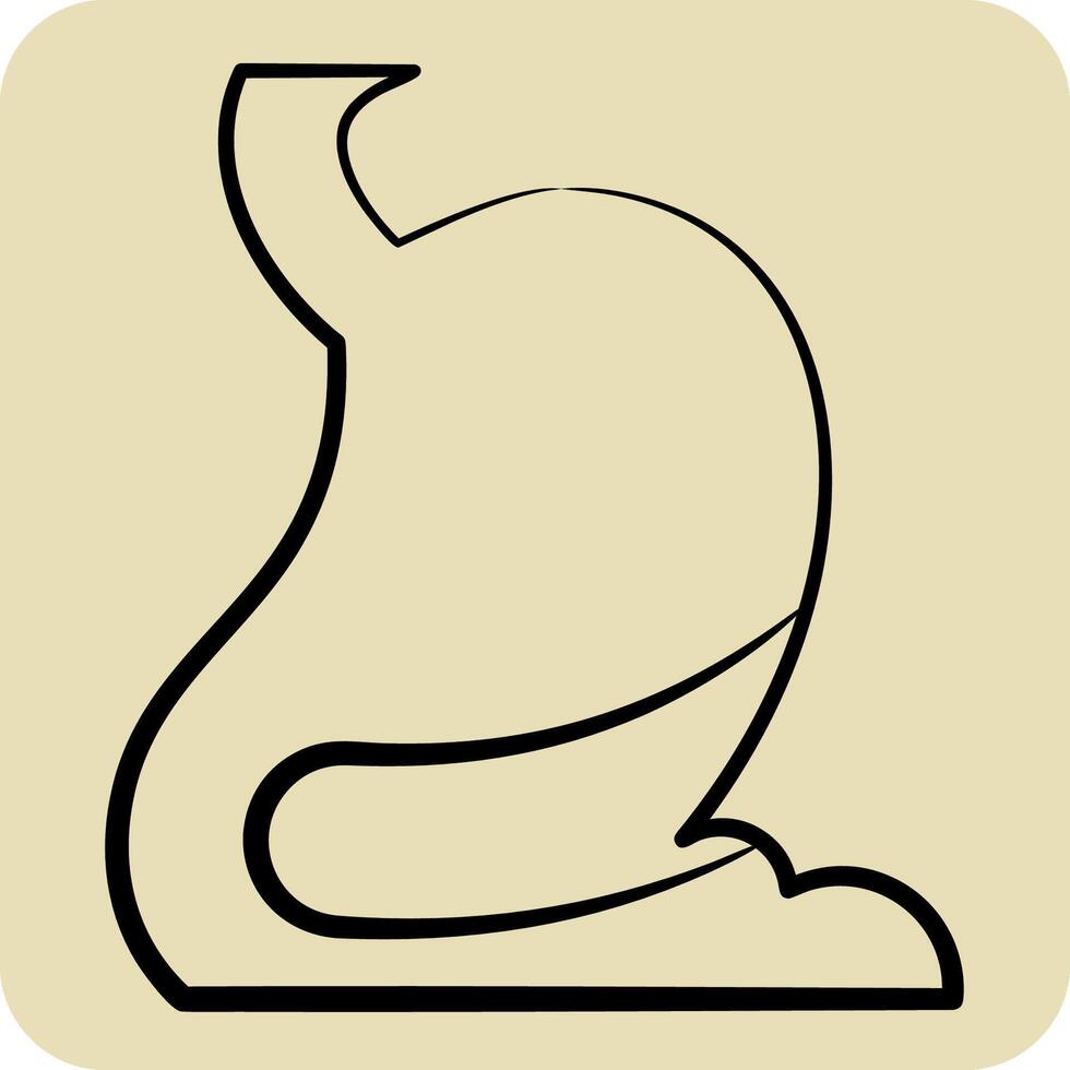 Icon Stomach. related to Human Organ symbol. hand drawn style. simple design editable. simple illustration vector
