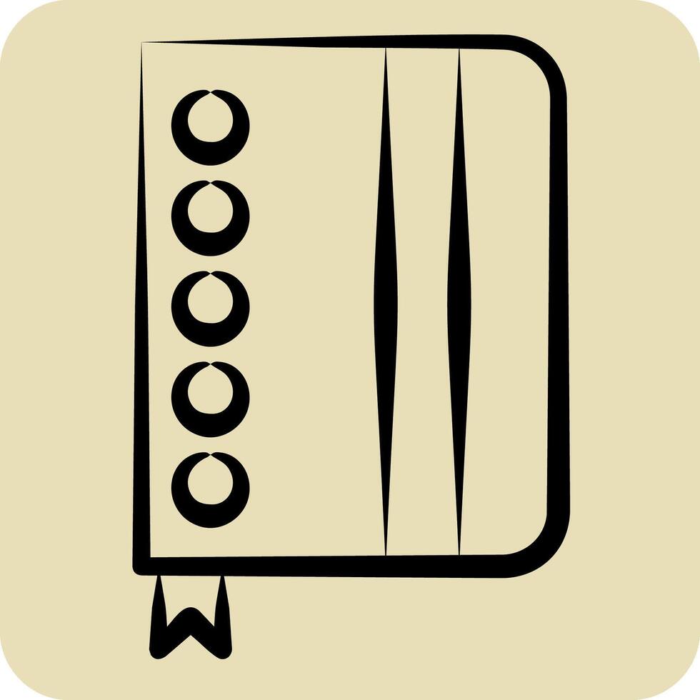 icono cuaderno. relacionado a enviar oficina símbolo. mano dibujado estilo. sencillo diseño editable. sencillo ilustración vector
