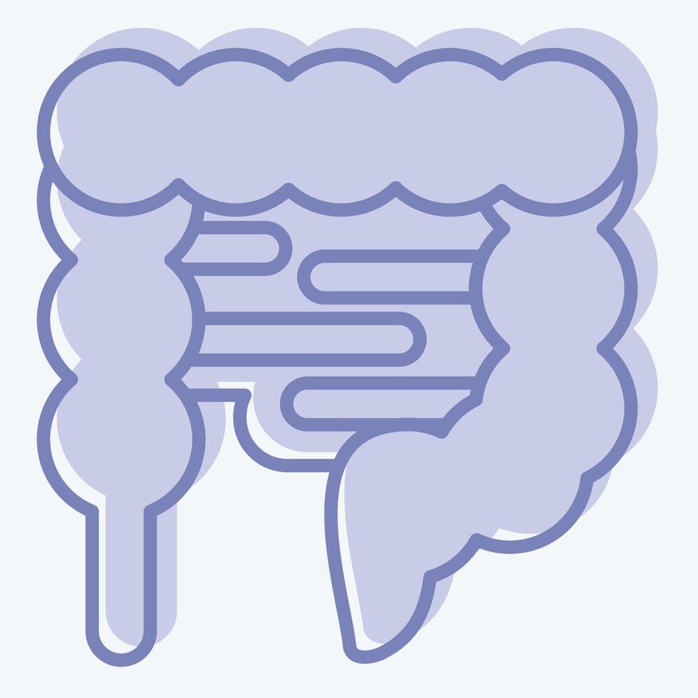 Icon Intestine. related to Human Organ symbol. two tone style. simple design editable. simple illustration vector