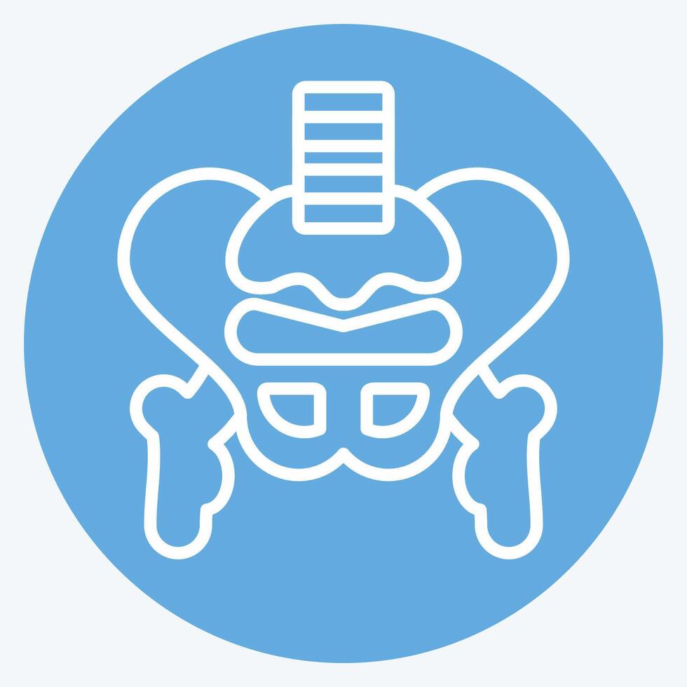 Icon Pelvis. related to Human Organ symbol. blue eyes style. simple design editable. simple illustration vector