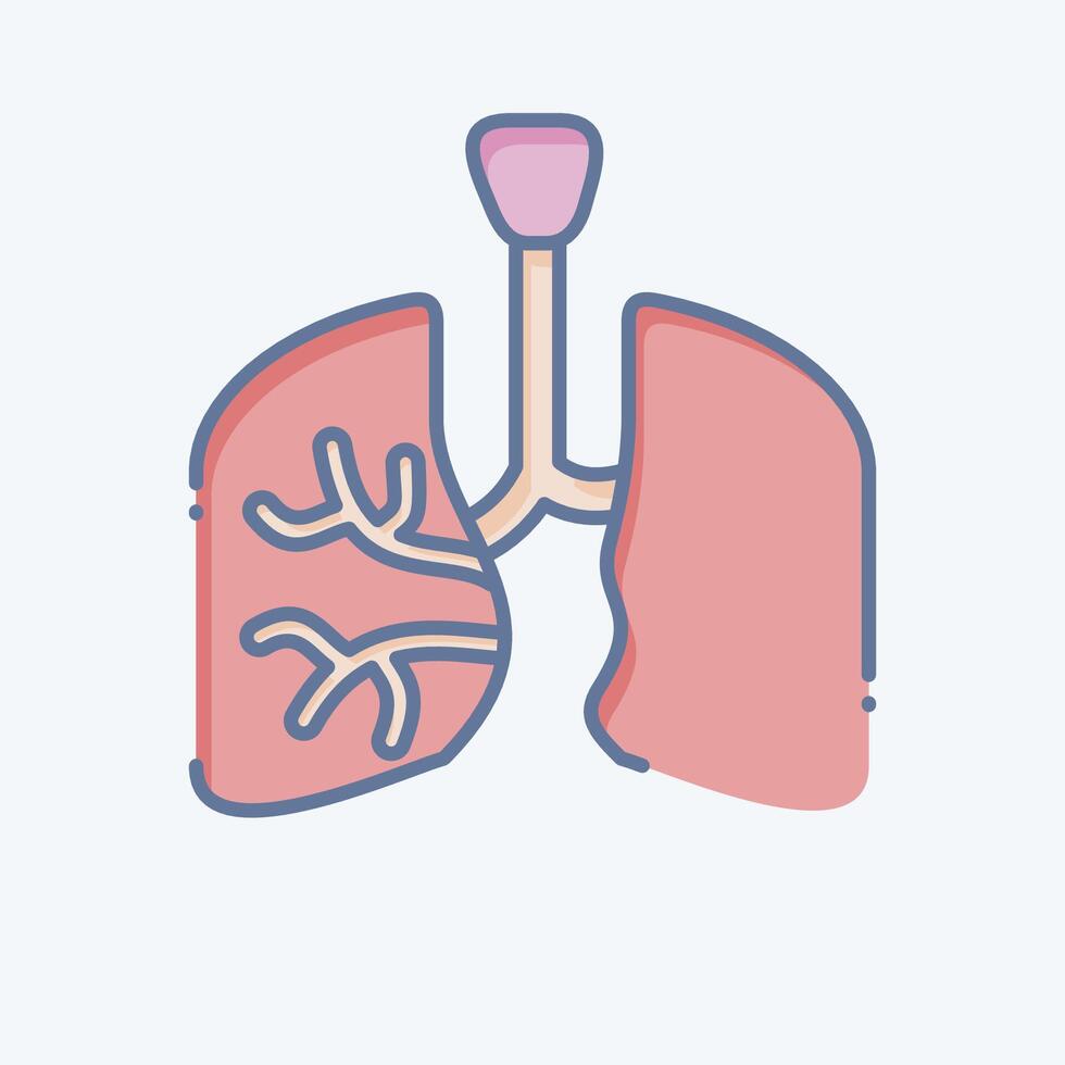 Icon Lungs. related to Human Organ symbol. doodle style. simple design editable. simple illustration vector