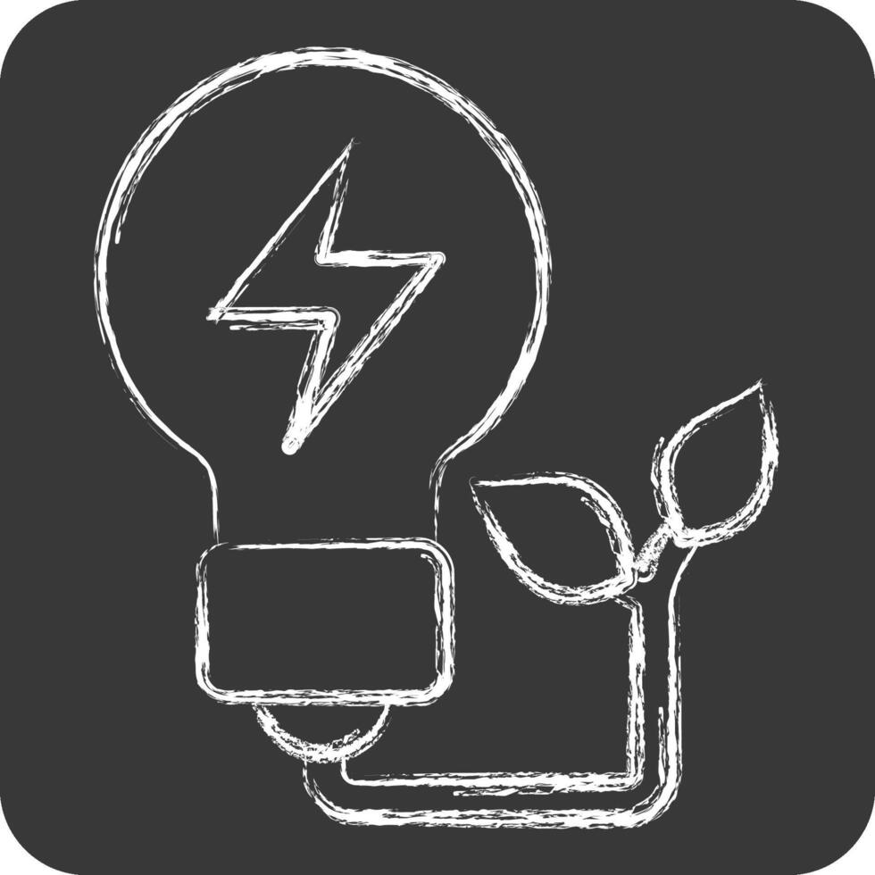 Icon Eco Energy. related to Ecology symbol. chalk Style. simple design editable. simple illustration vector