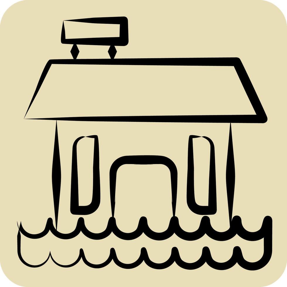 icono inundación. relacionado a ecología símbolo. mano dibujado estilo. sencillo diseño editable. sencillo ilustración vector