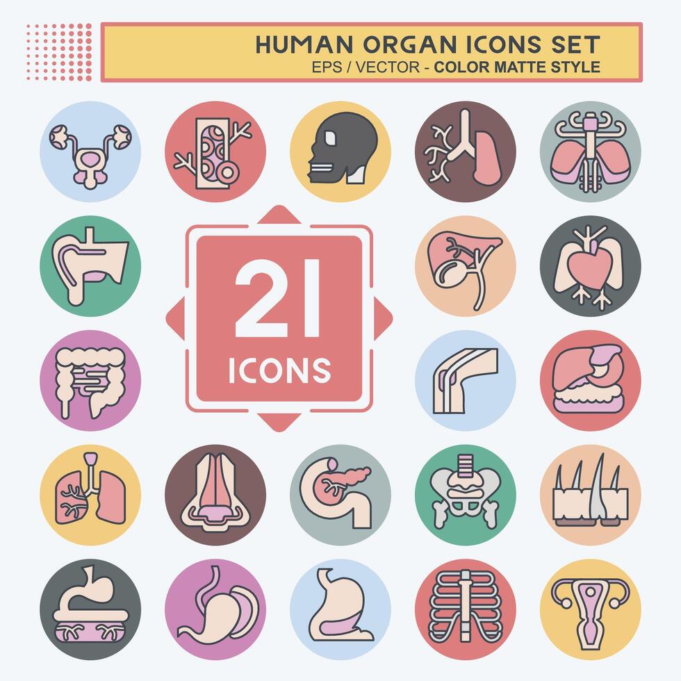 Icon Set Human Organ. related to Education symbol. color mate style. simple design editable. simple illustration vector