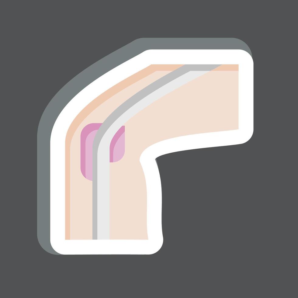 Sticker Knee. related to Human Organ symbol. simple design editable. simple illustration vector