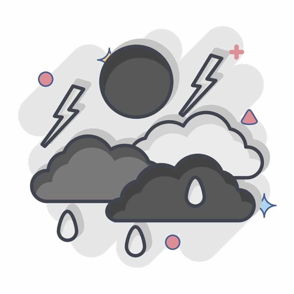 Icon Weather. related to Leisure and Travel symbol. comic style. simple design illustration. vector