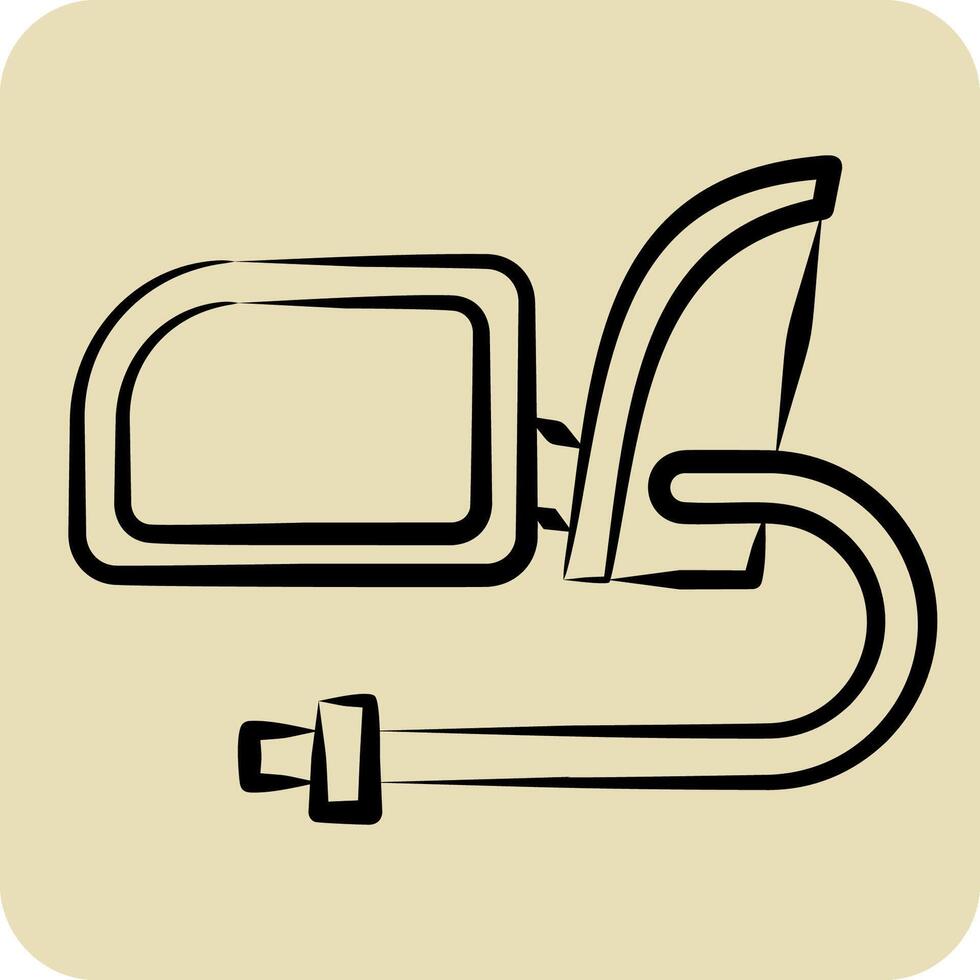 Icon Wing Mirror. related to Garage symbol. hand drawn style. simple design editable. simple illustration vector