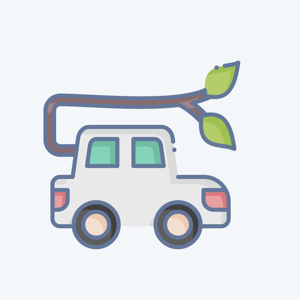 Icon Car Charging. related to Ecology symbol. doodle style. simple design editable. simple illustration vector