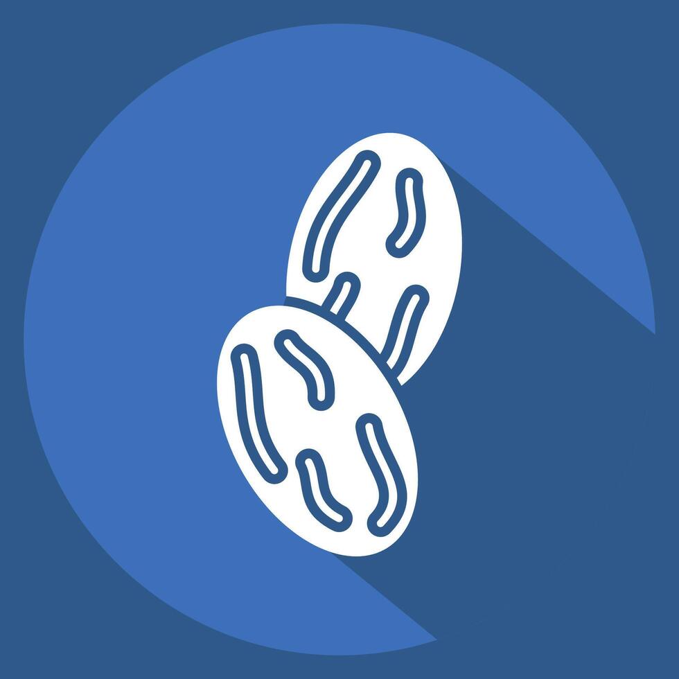 Icon Nutmeg. related to Spice symbol. long shadow style. simple design editable. simple illustration vector
