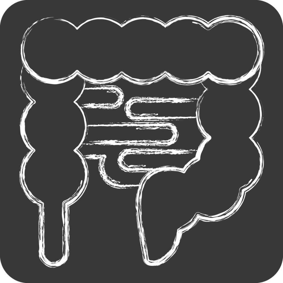 Icon Intestine. related to Human Organ symbol. chalk Style. simple design editable. simple illustration vector