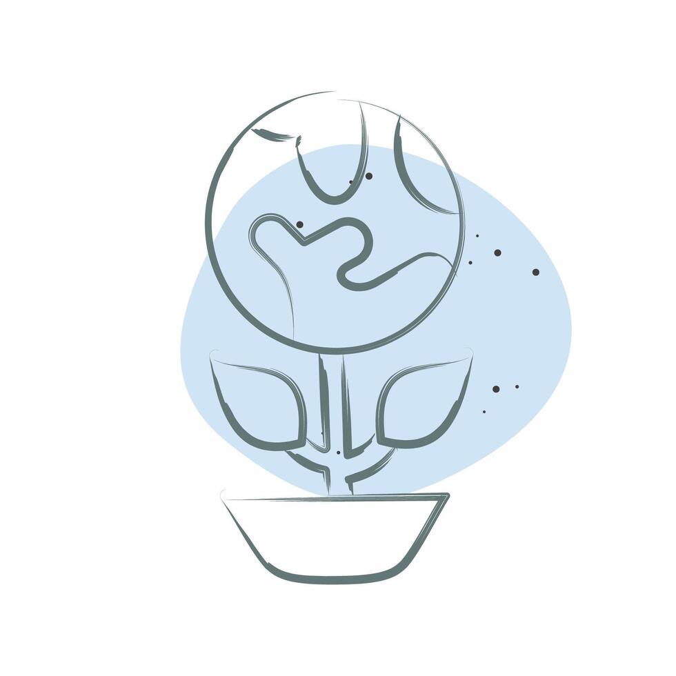 Icon Eco Planet. related to Ecology symbol. Color Spot Style. simple design editable. simple illustration vector