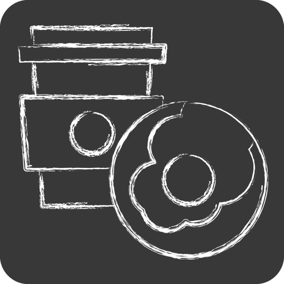 Icon Breakfast. related to Leisure and Travel symbol. chalk Style. simple design illustration. vector
