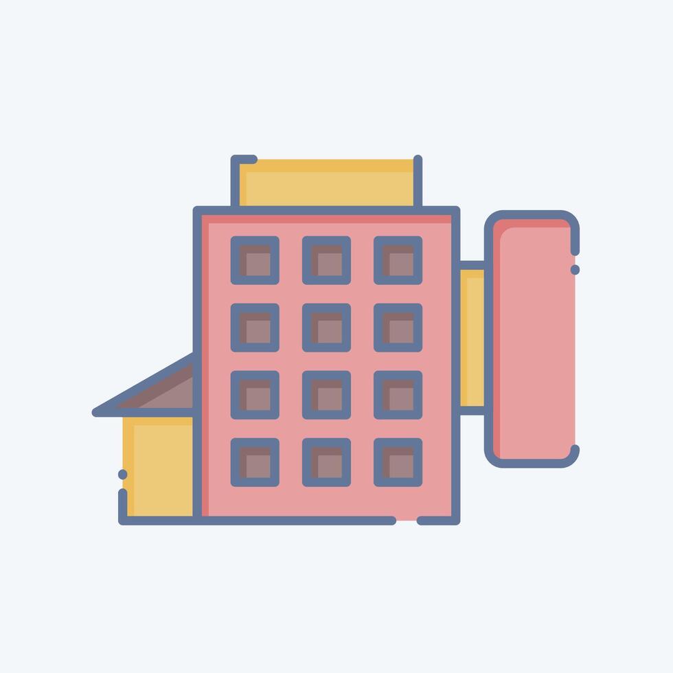 Icon Hotel. related to Leisure and Travel symbol. doodle style. simple design illustration. vector