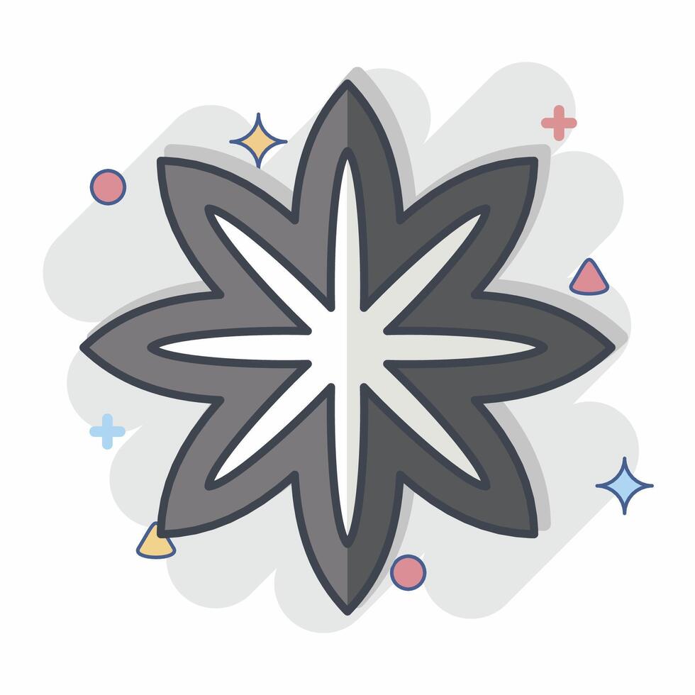 Icon Star Anise. related to Spice symbol. comic style. simple design editable. simple illustration vector