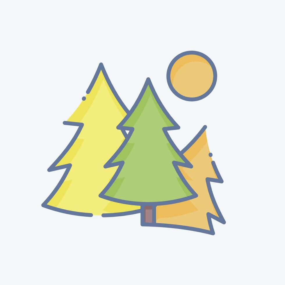 Icon Forest. related to Leisure and Travel symbol. doodle style. simple design illustration. vector