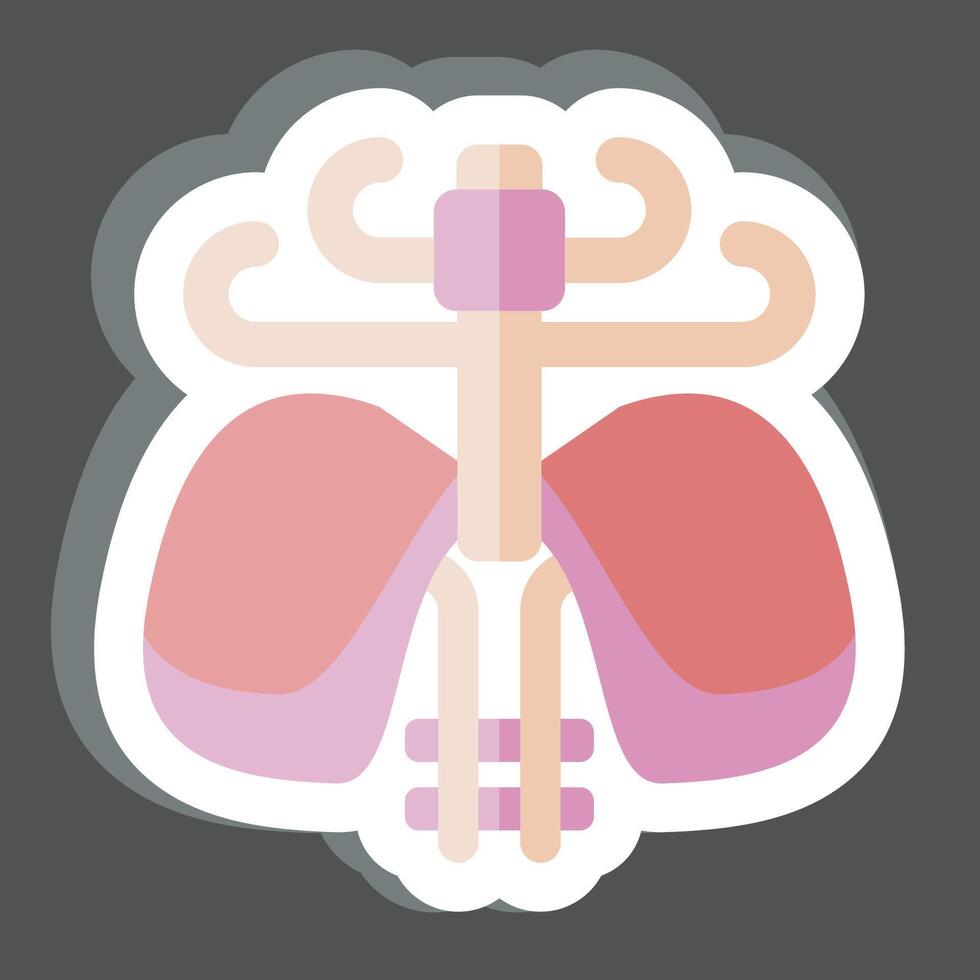 Sticker Diaphragm. related to Human Organ symbol. simple design editable. simple illustration vector