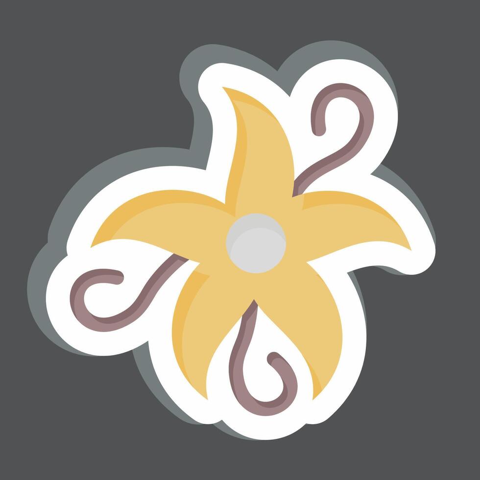 Sticker Vanilla. related to Spice symbol. simple design editable. simple illustration vector